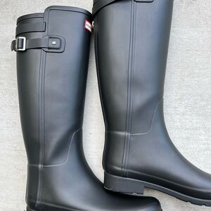 Hunter Original Tall Rain Boots for Women Size US 8 / UK 6 - Black Excellent!